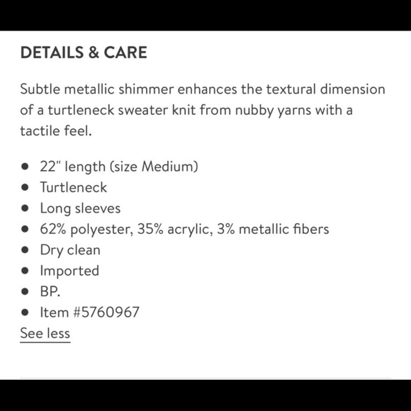 Moon River black tan white Metallic turtleneck Sweater size small - Picture 9 of 9